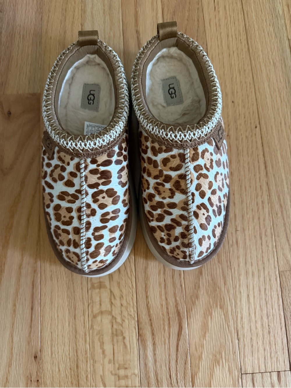 UGG Kids Leopard Print Slip-On Slippers - Brown & Cream